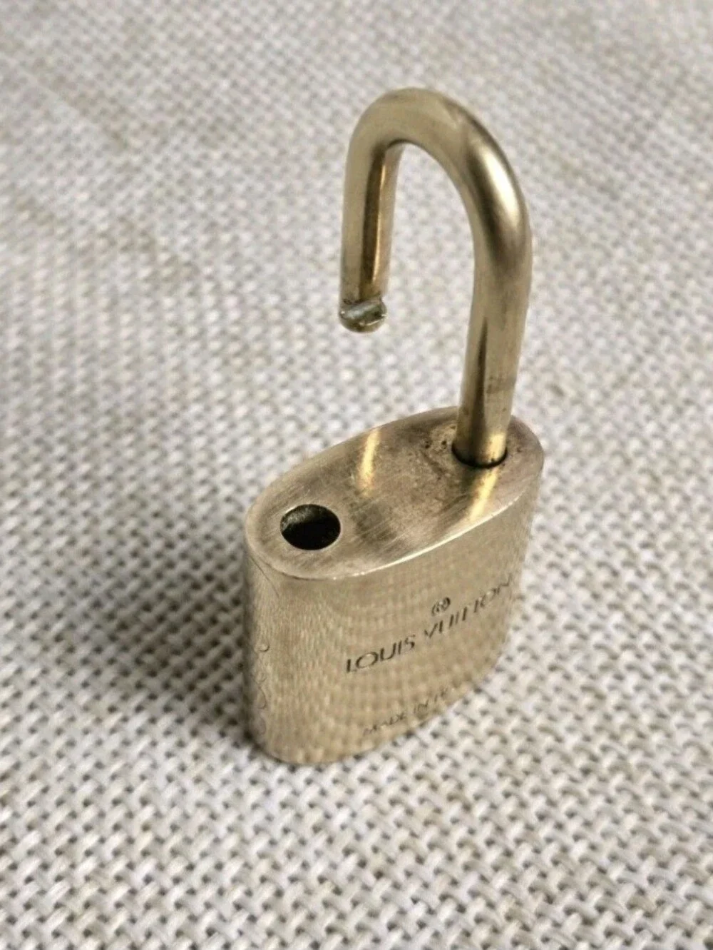 Louis Vuitton Lock and Key #322 Padlock Gold Bag Charm Authentic